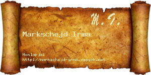 Markschejd Irma névjegykártya